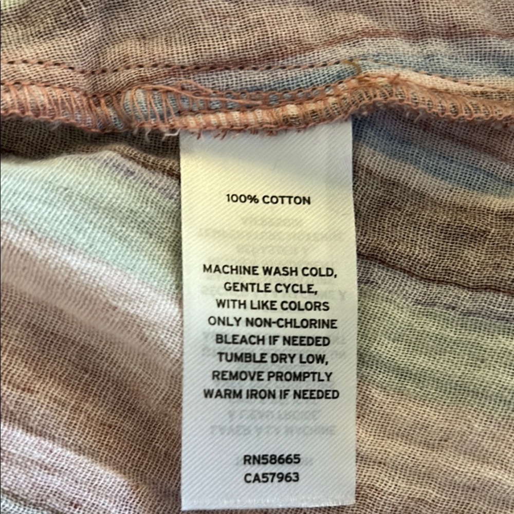 Nordstrom Striped Multicolor Wrap Jacket 1X Cotton Gauze Belted - Picture 14 of 16